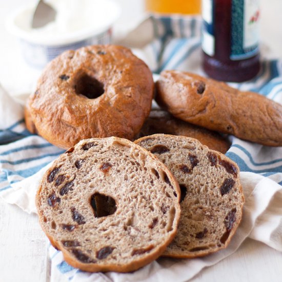 Super Cinnamon and Raisin Bagels