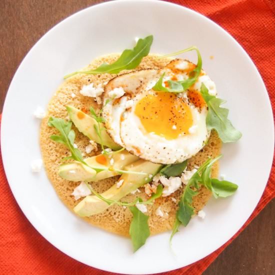 Chickpea Pancake with Avocado & Egg