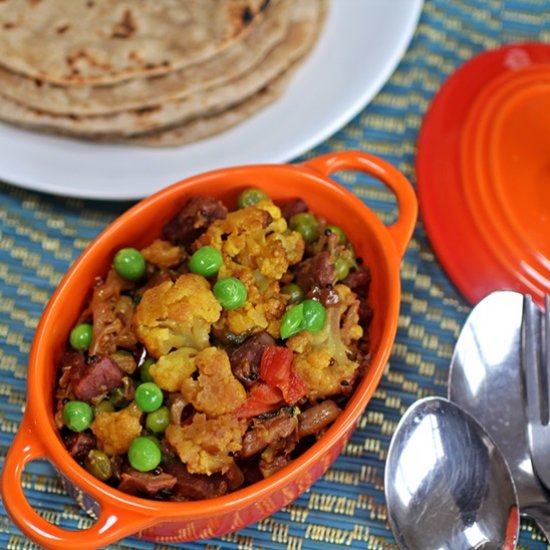 Cauliflower with Puple Potatoes