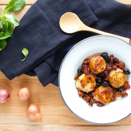 Pan Seared Scallops with Chorizo