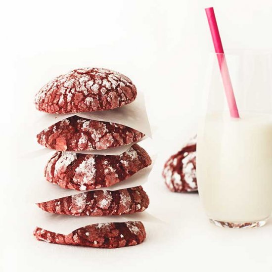 Red Velvet Crinkle Cookies