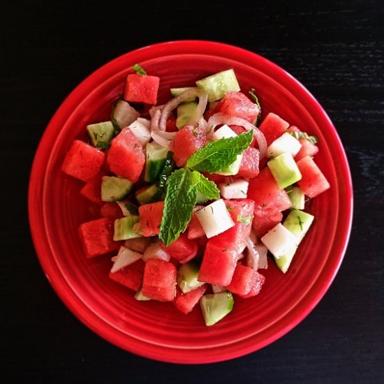 Cucumber Watermelon Dill Mint Salad