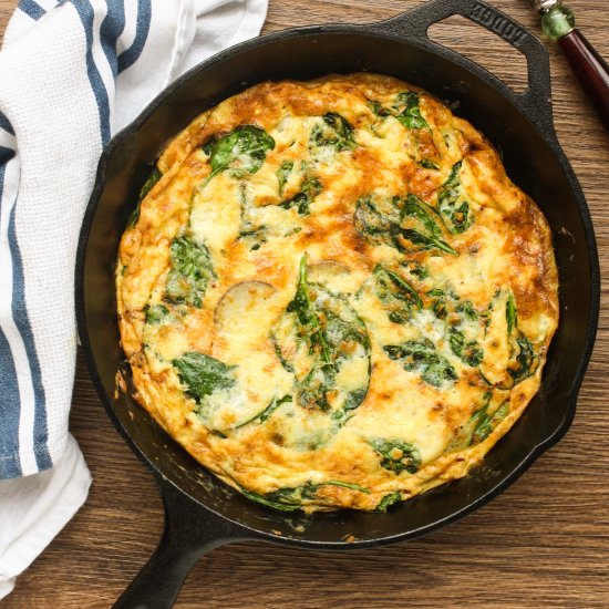 Potato, Cheddar & Spinach Frittata