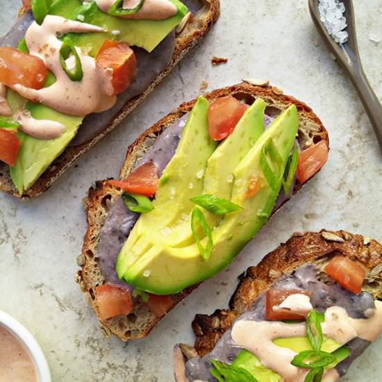 Black Bean Hummus Tartine