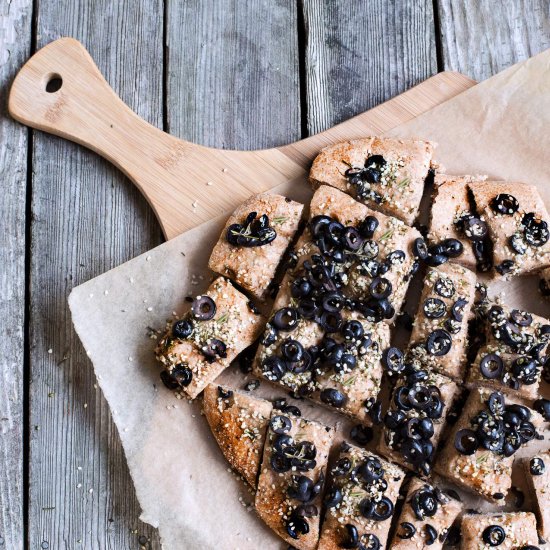 Black Olive and Rosemary Focaccia