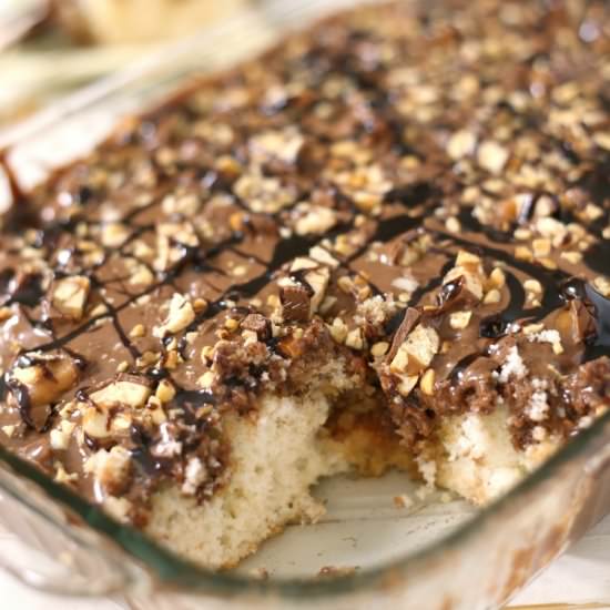 Candy Bar Poke Cake