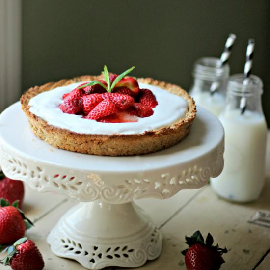 Strawberry Basil & Mascarpone Tart