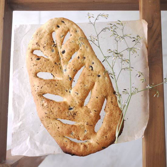 Fougasse with Olives and Mixed Herb