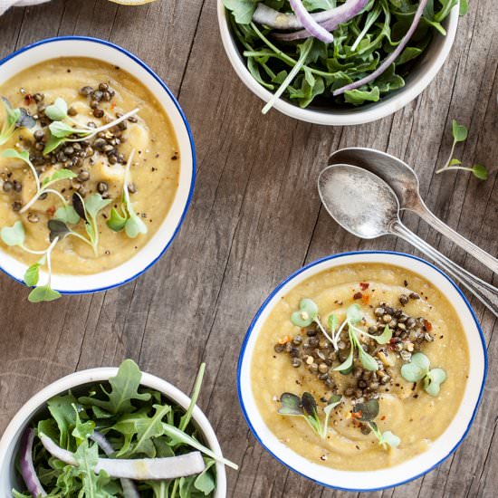 Garlicky Leek & Artichoke Soup