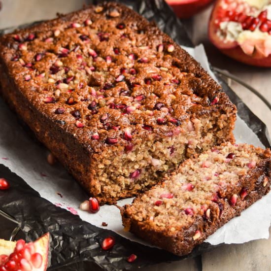 Oatmeal Pomegranate Banana Bread