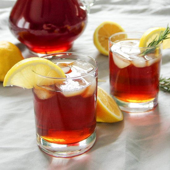 Lemon and Rosemary Sweet Iced Tea