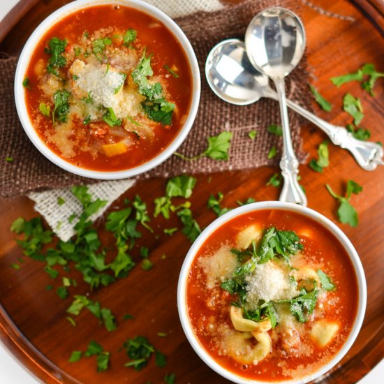 Minestrone with Tortellini Soup