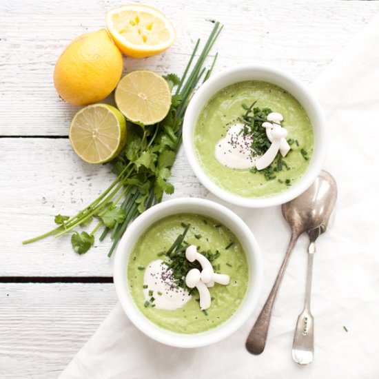 Raw Mexican Avocado and Lime Soup