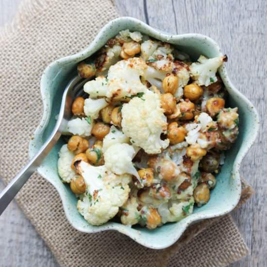 Roasted Cauliflower and Chickpeas