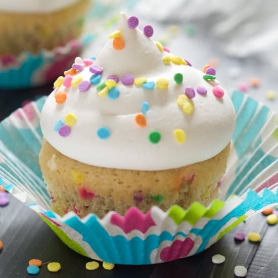 Greek Yogurt Funfetti Cupcakes