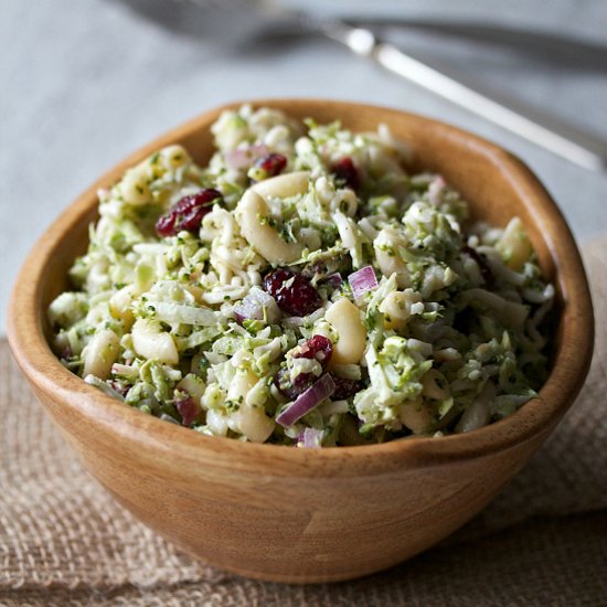 Light broccoli slaw pasta salad