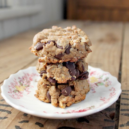 PB Oatmeal Chocolate Chip Cookies