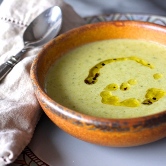 Roasted Poblano White Cheddar Soup