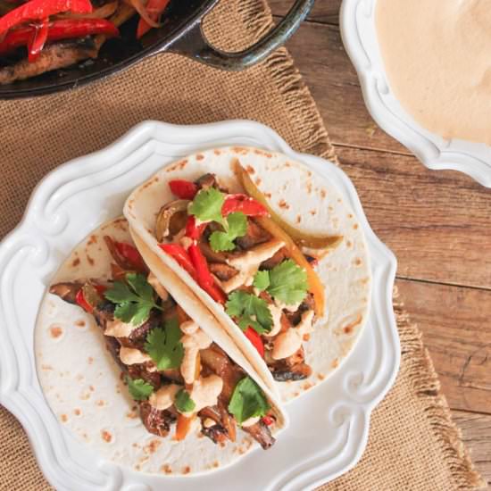 Portobello Fajitas w/Chipotle Cream