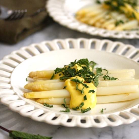 White Asparagus with Sabayon Sauce