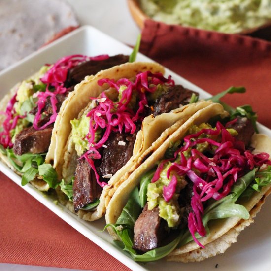 Fajita Seasoned Steak Tacos