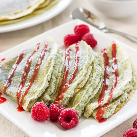 Green Tea Crepes & Matcha Ricotta