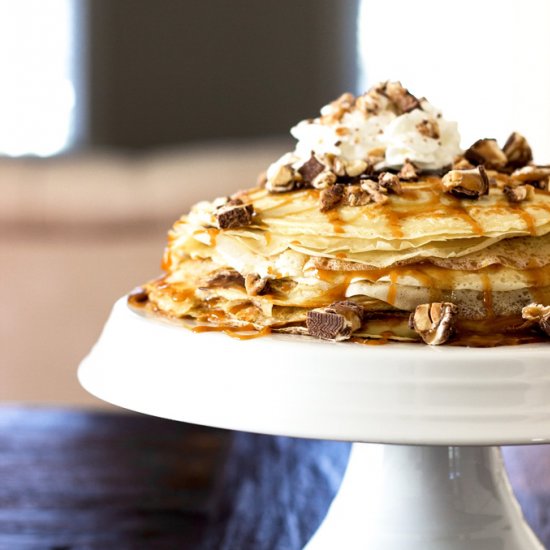 Snickers Crepe Cake