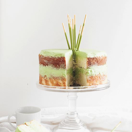 Matcha Pocky Stick Cake