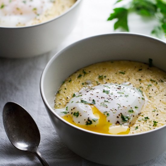 Jalapeno Cheddar Grits + Eggs