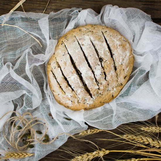 Einkorn Bread with Seeds