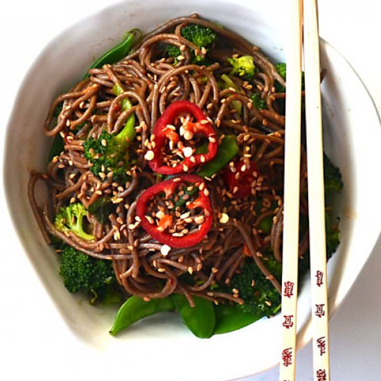 Spicy Sesame Soba Bowl