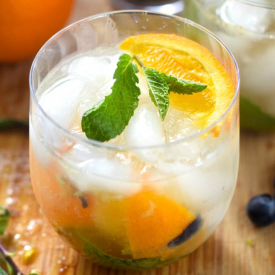 Skinny Orange Blueberry Mojito