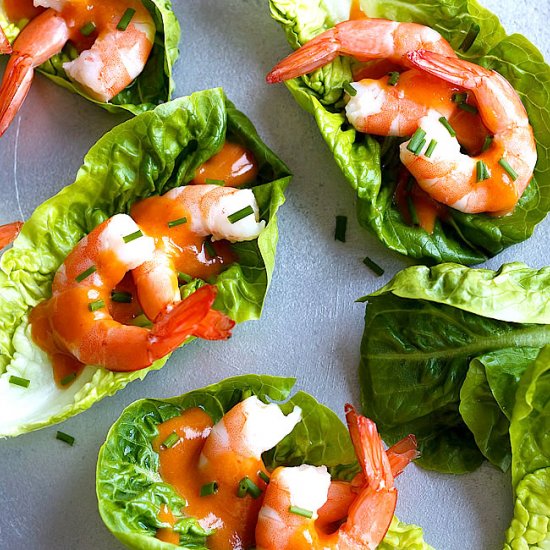 Shrimp Cocktail Lettuce Wraps