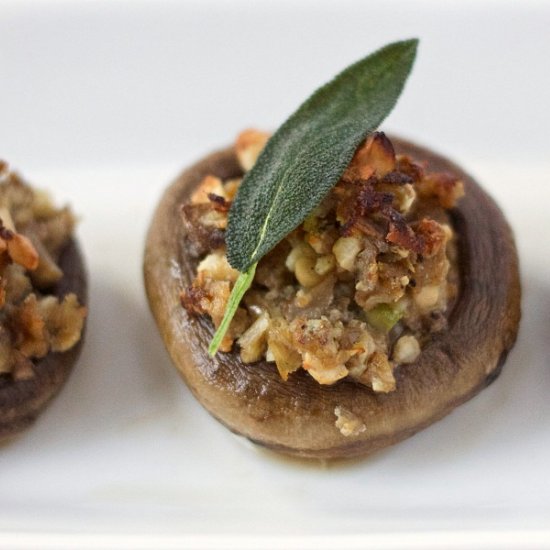 Leek & Sausage Stuffed Mushrooms