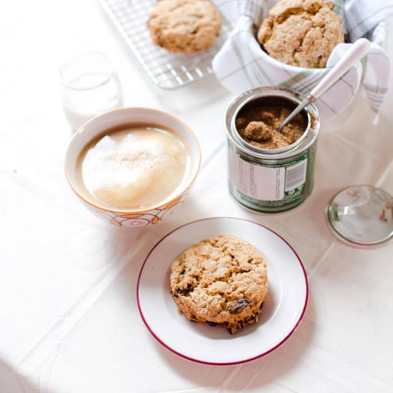 Lemon and Raisin Oat Scones