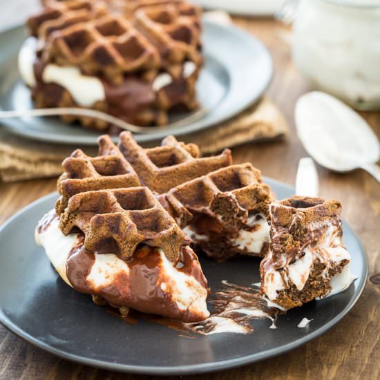 Vegan, Gluten-Free S’mores Waffles