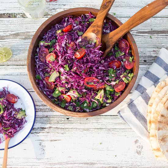 Red Cabbage and Avocado Salad