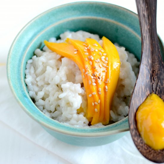 Coconut Rice Pudding with Mango