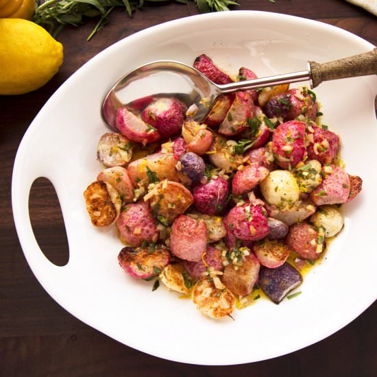 Roasted Radishes with Vinaigrette