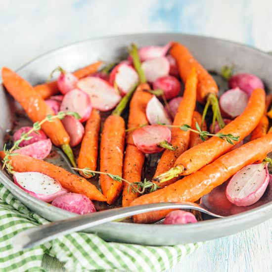 Roasted Radishes and Carrots