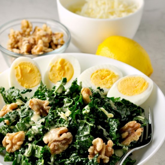 Kale, Cheese and Walnut Salad