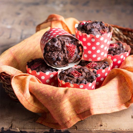 Chocolate Chip & Strawberry Muffins