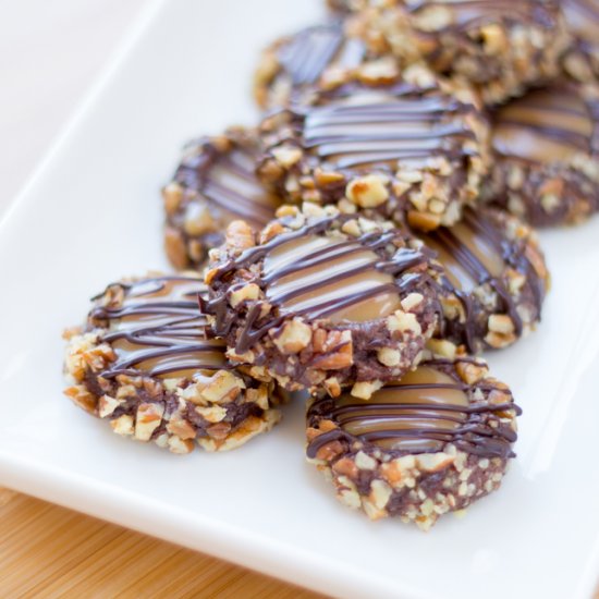 Chocolate Turtle Pecan Cookies