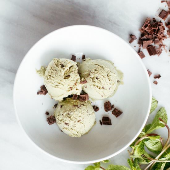 Green Mint Chocolate Chip Ice Cream