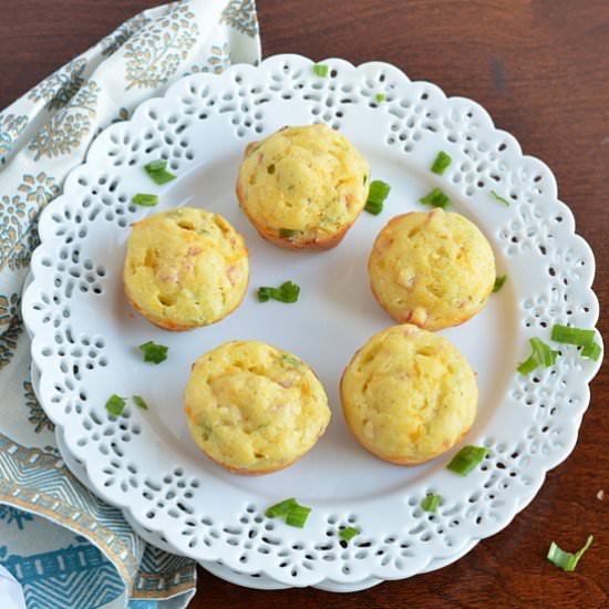 Ham & Cheese Mini Corn Muffins