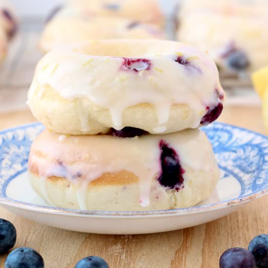 Baked Lemon Blueberry Doughnuts