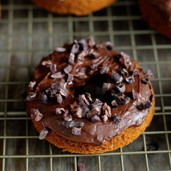 Chocolate Frosted Cake Donuts