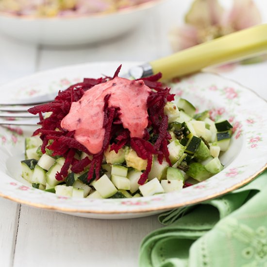 Spring Salad and Plum Dressing