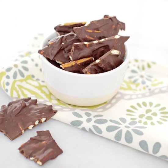 Dark Chocolate Pretzel Bark