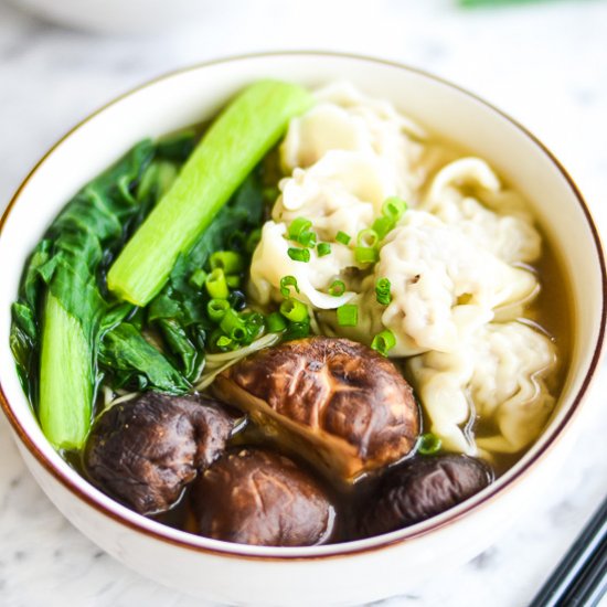 Wanton Noodle Soup with Shiitakes